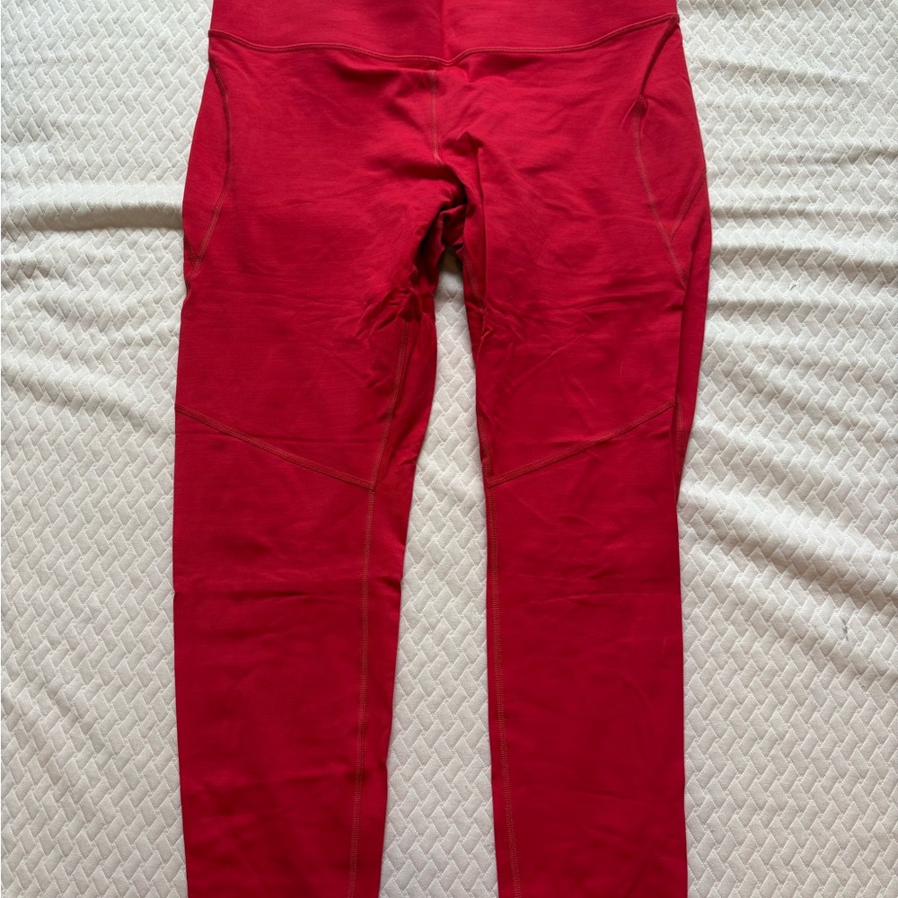Outdoor Voices Red Leggings with Wide Waistband